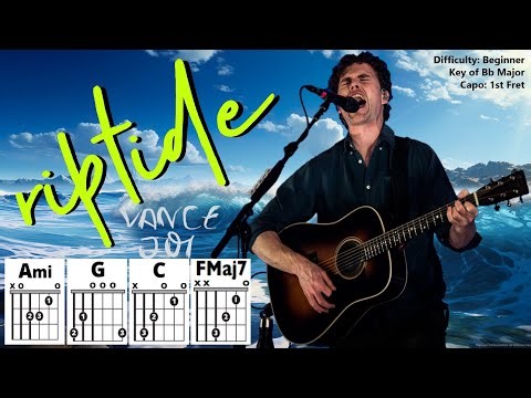 How to Play "RIPTIDE" by Vance Joy (Capo 1) | Beginner Guitar Play-Along + TAB, Chords & Lyrics