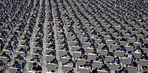 These striking images show just how overcrowded China's population really is