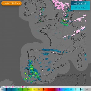 Our RADAR with NowCast - So easy to use! This way you always know if it's currently raining or snowing at your location and, most importantly, what might happen in the next few minutes. https://meteo365.es/weather/observation/ | Spainweather