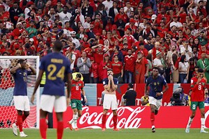 Marokko-Fans feiern WM-Halbfinale in Essen