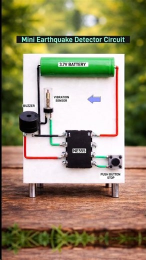 555 Timer Based Earthquake Alarm Circuit diy