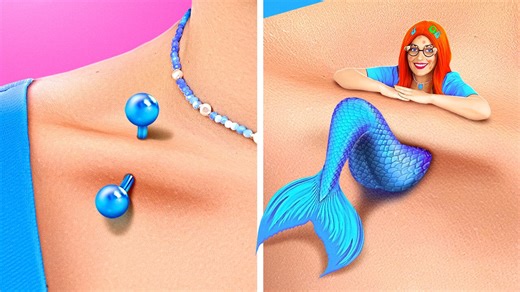 How to Turn Into a Mermaid at School  *Beauty Transformation with Hacks and Gadgets*