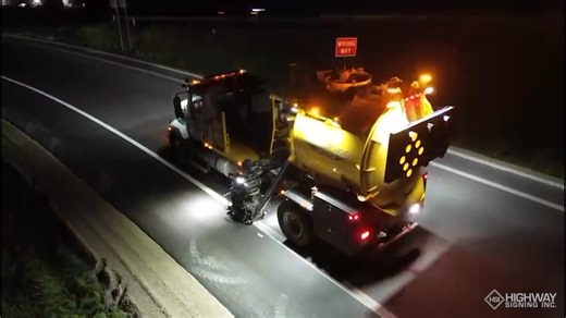 Precision. Pride. Performance. ✨ From our yard to the highway, day or night, every line we lay is a testament to our team's commitment to quality. Using a fleet of specialized equipment, we're proud to deliver results that keep our roads safe and clear. See our dedicated crew in action. 🛣️💪 #HighwaySigningInc #PavementMarking #LineStriping #RoadSafety #Infrastructure #NightWork #QualityWork #ConstructionTech | Highway Signing Inc.