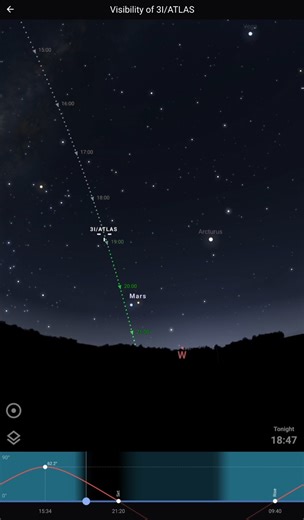 1.3K views · 11 reactions | Visibility of 3I/ATLAS on Stellarium Mobile | Stellarium Labs | Facebook