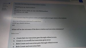 Consider the following stored procedure creation:sqlCREATE p... | Filo