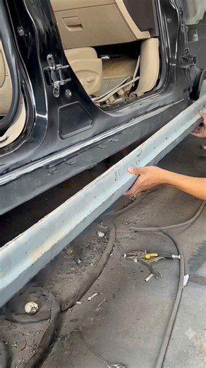 If the rocker panel has rusted, repair it this way