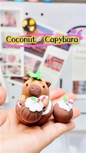 Making a COCONUT CAPYBARA 🥥 | Cute Clay Art Mini DIY Idea