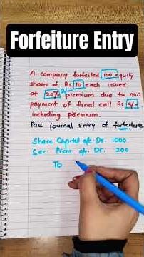 Share Forfeiture Entry #sharecapital #accountingforpartnershipfirm #forfeitureofshares #examprep