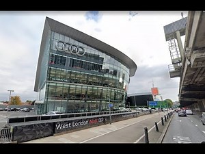 Amazing drone footage inside huge Audi dealership in West London