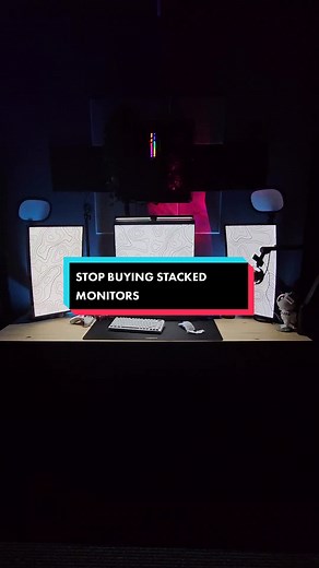 Stop buying stacked monitors. #dualmonitors #dualmonitorsetup #productivitysetup #techtok #pcsetups #gamingpc #gamingsetup #tech #pcbuild #cooltech #pctips @Mobile Pixels