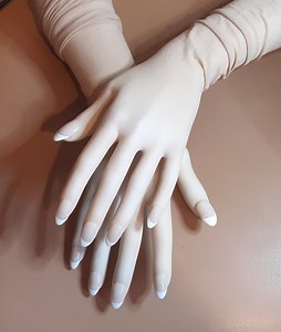 Translucent Opera Gloves With French Short Nails for Drag Queen, Burlesque, Cosplayers and Drag Queen Dancers, Exclusive Gift - Etsy