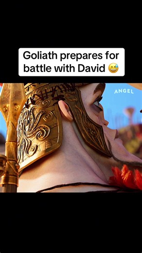 Goliath prepares for battle with the underdog David 😨 the movie name is ‘David’ and it’s available to stream now on Angel Guild! #davidandgoliath #bibletiktok #animatedmovies #movietok #moviesuggestions