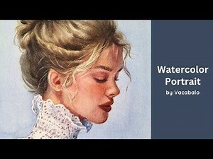 Paint a watercolor portrait with detailed lace | Step-by-step tutorial