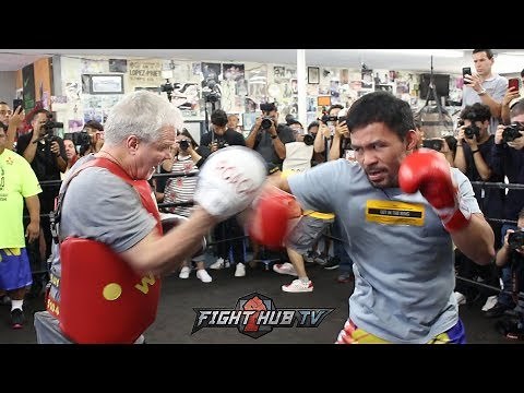 DAMN! MANNY PACQUIAO DROPS FREDDIE ROACH'S MITT TRAINING FOR KEITH THURMAN, SPEED 100%