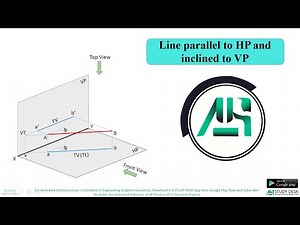 Projections of Lines 05 - Line Parallel to HP and Inclined to VP | Engg. Graphics | A R STUDY DESK
