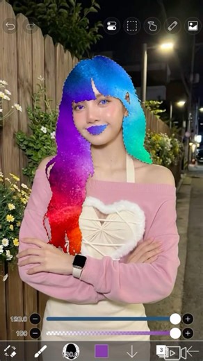 Lisa's Rainbow Hair! 🌈✨ #Lisa #Shorts #IbisPaintX