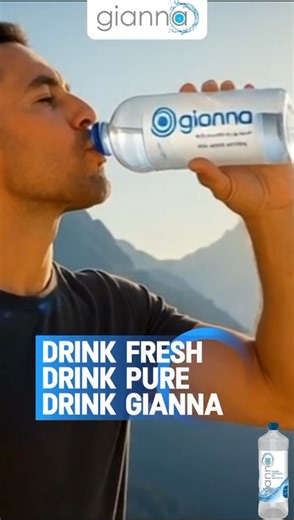 “Hydrate smarter, live better. 💧 Choose Gianna – where purity meets perfection. 📍 Available now | www.giannawater.com” | Gianna