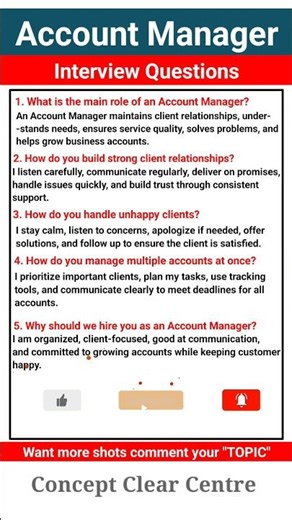 5 ACCOUNT MANAGER Job Interview Questions and Answers to Ace your Dream Job