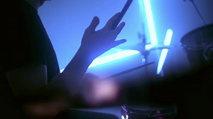 Free stock video - Musician playing drums and cymbals at concert