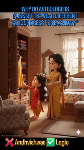 sach or soch on Instagram: "Kapde sirf fashion nahi hote… woh frequency hote hain. 👗✨ Har weekday ek planet se ruled hota hai, aur har planet ki ek vibration hoti hai. Colors bhi light frequencies hain jo directly humare mood, hormones aur nervous system ko impact karte hain. 🌈 Red confidence aur energy boost karta hai. White mind ko calm karta hai. Green focus badhata hai. Yellow positivity uplift karta hai. Black grounding aur stability deta hai. Yeh sirf astrology nahi… yeh color psychology