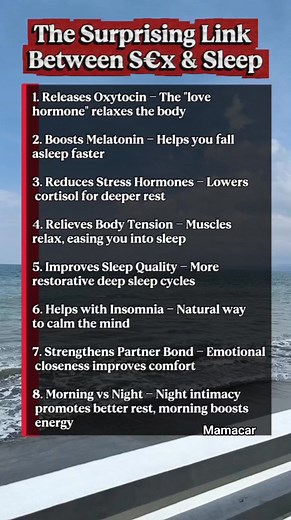 The Surprising Link Between S€x & Sleep #SleepTips #RelationshipFacts #Health #reelsviralシfb #fblifestyle #reelschallenge #facebookreel #reelsfypシ #reelsvideoシ | Mama Car