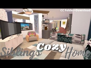 The Sims 4 | Siblings & Children Cozy Home Tour 🤍 Clutter CC Folder + Download