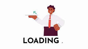 Financial advisor with rising arrow 2D loading animation. Insurance agent animated cartoon character 4K video loader motion graphic. Stock exchange. Loan business download, upload progress gif