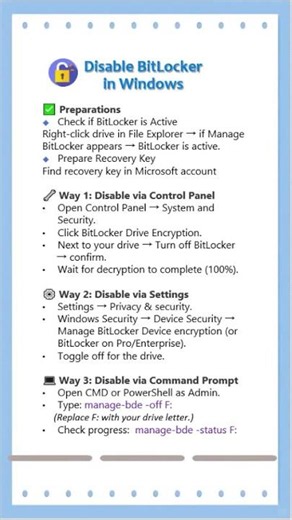 🔓 Want to Turn Off BitLocker on Windows 11/10? Here's the Easiest Way!#bitlocker #windowstips