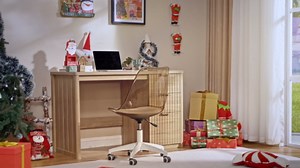 LEYAOYAO Office Desk 48" with 3 Drawers Storage File Cabinet Wood Fluted Desk for Computer Office Bedroom Home Furniture Tea Brown