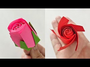 Origami ROSE ( 5 petals ) | How to make a paper roses