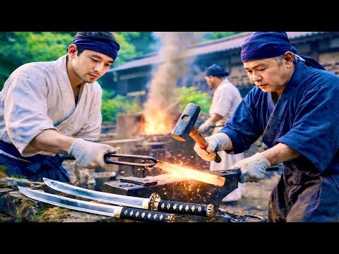 BIG Steel Swords Made by Machines | Full Factory Forging Process