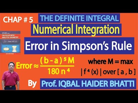 Ch#5|The Definite Integral| Error in Simpson's Rule |Calculus & Analytic Geometry by SM Yusuf Lec 27