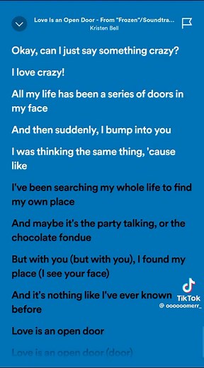 Love Is an Open Door - Anna and Hans Song Lyrics