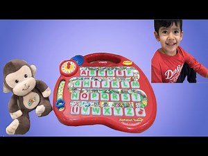 Learn ABC With Toddler And His V-Tech Toy Alphabet Town Touch