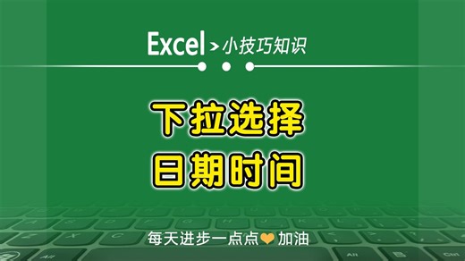 Excel中如何用下拉菜单式选择当前日期时间