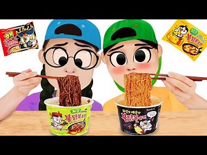 Dona 도나 animation/불닭볶음면 먹방 mukbang fire spicy noodle Dona 도나