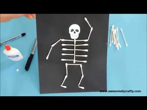 Skeleton Craft with Q-Tips | Halloween Crafts for Kids | Easy Crafts for Kids