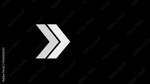 Right-directional arrow loop animation. Animated arrows for the overlay video layer. 4k animation.
