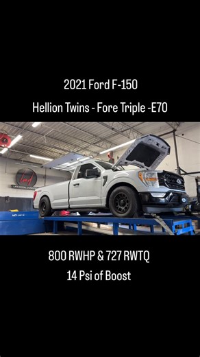 Late Model Domestics on Instagram: "2021 Ford F150 - Palm Beach Dyno Installed HELLION Twin Turbo kit - We just installed the Fore Triple - Tuned by Koby at Palm Beach Dyno - 800 RWHP & 727 RWTQ - 756 RWHP & 688 RWTQ SAE - 970 HP & 885 TQ at the Flywheel on 14 psi - Cortex EBC for Boost control! #lmdmafia #latemodeldomestics #mustangdyno #f150 #mustang"