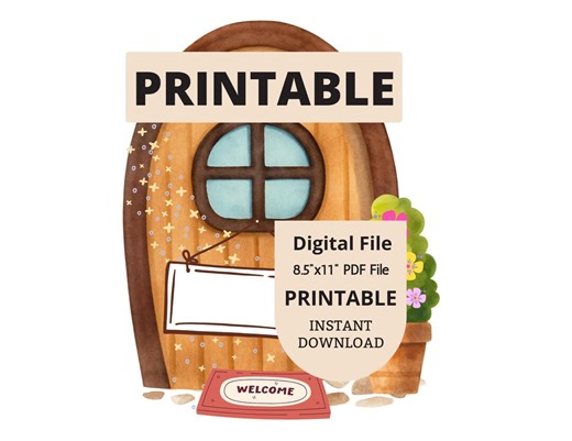 Fairy Gnome Door Printable PDF | Door Decs Name Desk Tags for Teachers or Ras - Etsy