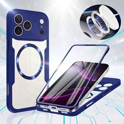 Hadaasi 1 pièce Étui magnétique bleu 360° compatible avec Apple 17e/17 Air, 16, 15, 14, 13, 12, 11 Pro Max, coque de protection complète en matériau souple, compatible avec la charge sans fil. Compatible avec iPhone 16E, 16, 15, 14 Plus, compatible avec Samsung Galaxy S26 Ultra/S26 Plus/S26/A17/A07/S25 FE, Poco, Honor 400 Pro, Reno 14 Pro, Honor 400/400 Pro/400 Lite | SHEIN