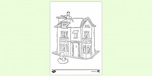 Doll House Colouring Sheet