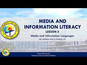 Lesson 5: Media and Information Languages | Media and Information Literacy
