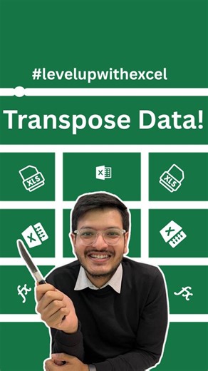 Ayush Aggarwal | The Excel Officer on Instagram: "Tired of manually rearranging your data? 😩 Use Paste Special → Transpose to instantly convert rows into columns (or columns into rows) in Excel. One click and your data layout is flipped perfectly — no retyping needed! Follow @levelupwithexcel for more such Excel tricks and time-saving tips. (Excel transpose, paste special, rows to columns, columns to rows, Excel tips, Excel hacks, Excel tricks, data formatting, Excel productivity)"