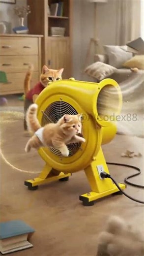 Glitter Explosion Disaster Leads to an Accidental Cat Afro 😹 #shorts #cat #funny #fyp