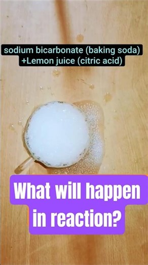 Chemical reaction between lemon juice and baking powder|| Chemical experiment #shorts.