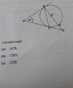 Calculate angle (a) ACB , (b) CBD , (c) CDB .... | Filo