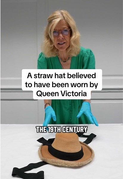 A hat for every occasion 👒 Part of the Royal Ceremonial Dress Collection, this hat is believed to have been worn by Queen Victoria 👑 The straw is plaited so each braid feeds into the next, so the fabric of the bonnet appears continuous 🌾 🎥 Curatorial Assistant Kate Harris tells us more... #learnontiktok #queenvictoria #fashionhistory