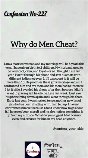 Why Do Men Cheat? | Confession No - 227 | The Confession Room