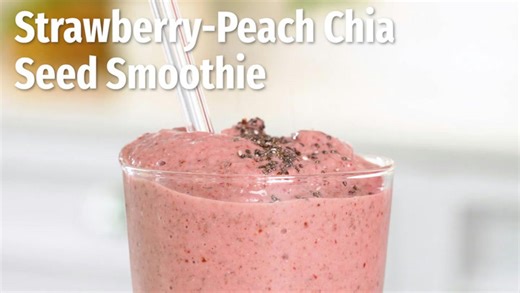 How to Make a Strawberry-Peach Chia Seed Smoothie
